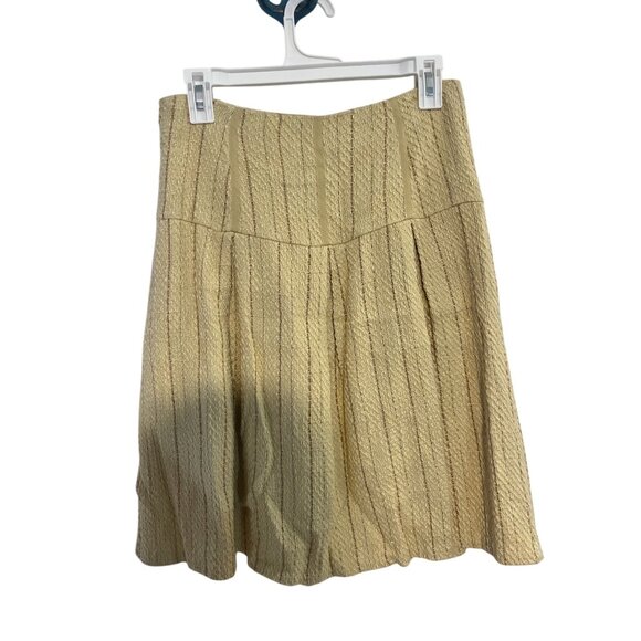 Mac & Jac Womens Yellow A-Line Tweed Skirt Size 6 Bow Accents - Picture 2 of 10